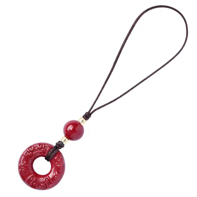 【平安转运】 灵菲 转运平安扣手机挂转运 新中式国潮配饰包包挂件钥匙扣#好运 再造辰砂朱砂 吊坠 男女同款情侣款