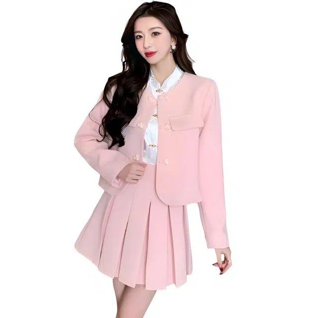 纤丝鸟 简约百搭舒适长袖优雅时尚通勤裙装套装 女款