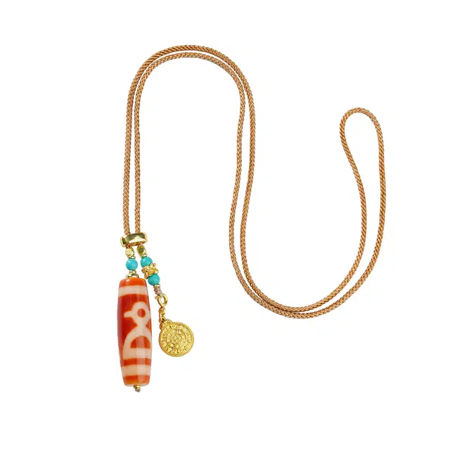 【布达拉宫文创】 布达拉宫 红肉财天珠财源滚滚聚财喜庆新中式#财运#好运 玛瑙 吊坠 男女同款情侣款