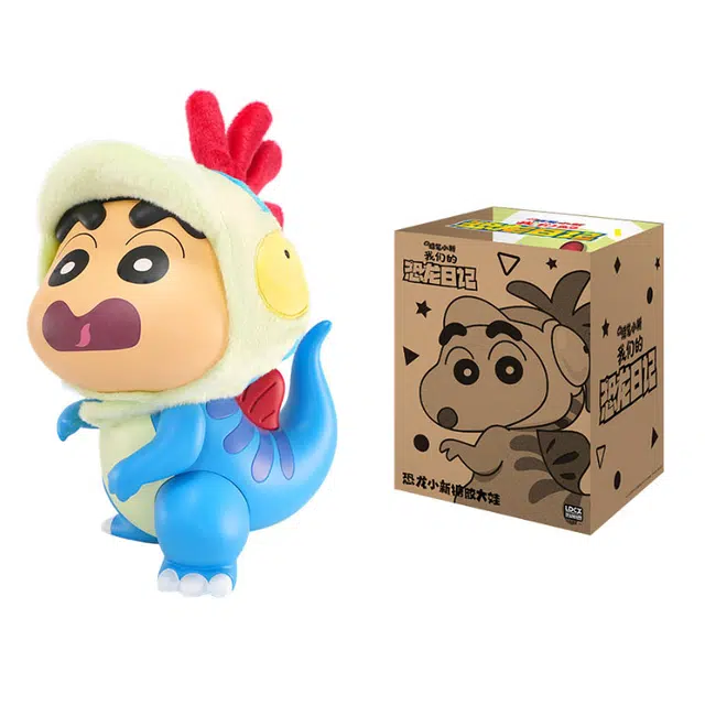 灵动创想 蜡笔小新 野原新之助 恐龙日记系列 搪胶大娃 可动手办