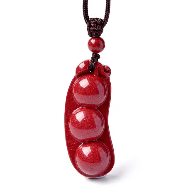 【匠心手作 吉祥福豆】 灵菲 保真高含量紫金砂四季豆 新中式国风本命年多福招财转运平安转运挂件 #好运 朱砂 吊坠 男女同款情侣款