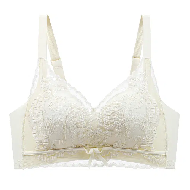 图兰朵 大胸显小聚拢透气蕾丝花薄款提拉防下垂侧收性感纯欲风无钢圈收副乳文胸 女款