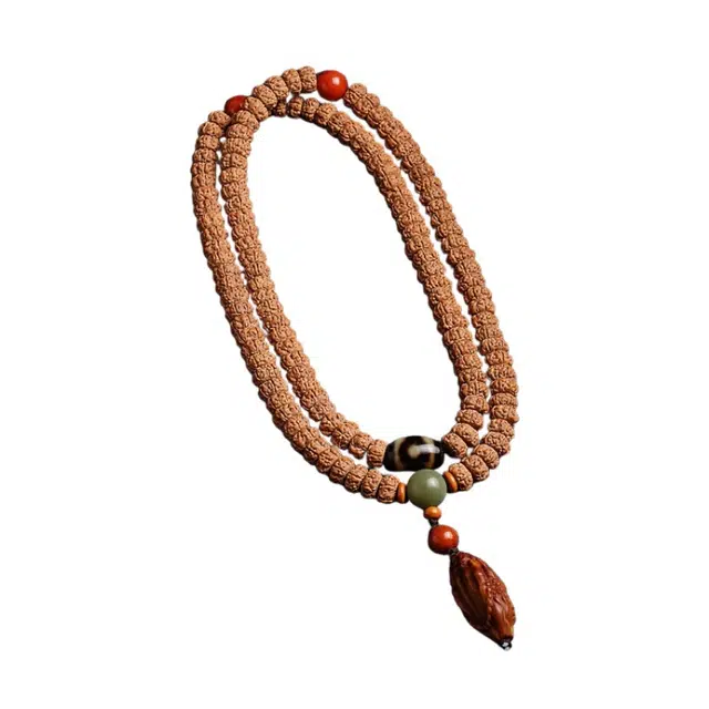 茂琼 万事顺遂好运连连招财纳福新中式国潮薄切老树王满肉一代盘龙纹手持文玩天珠配饰复古简约精致文玩 金刚菩提 手串 男女同款情侣款