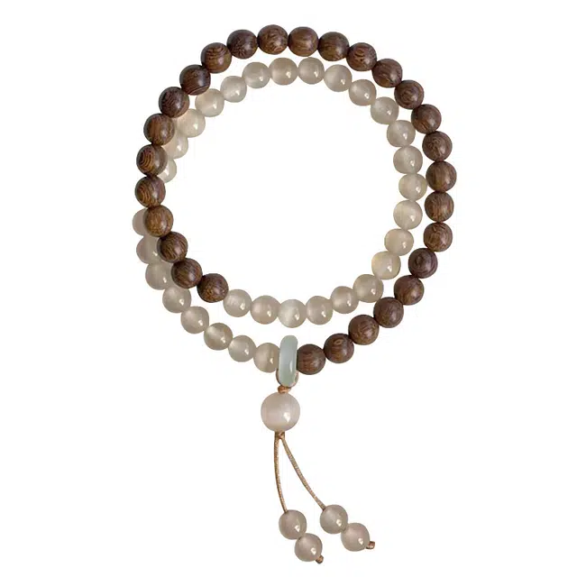 琛宬 禅意静心串珠招财纳福财源滚滚多圈叠戴跑环上岸新中式文艺复古国风素雅精致小众简约百搭显白#好运 金丝檀木 手串 女款