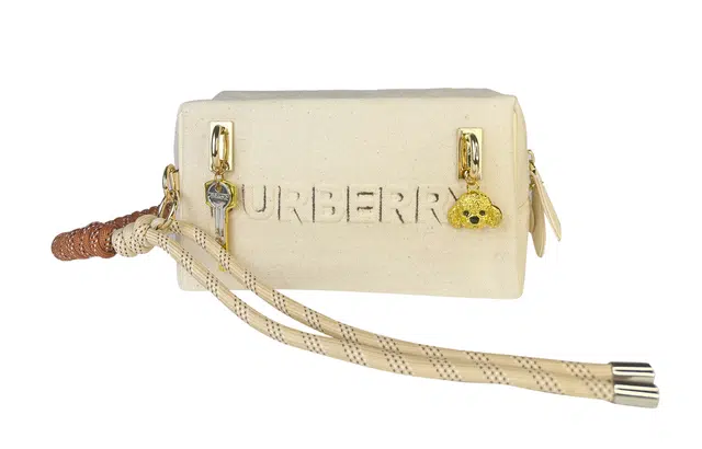 Burberry Custom Makeup Bag Beige Canvas