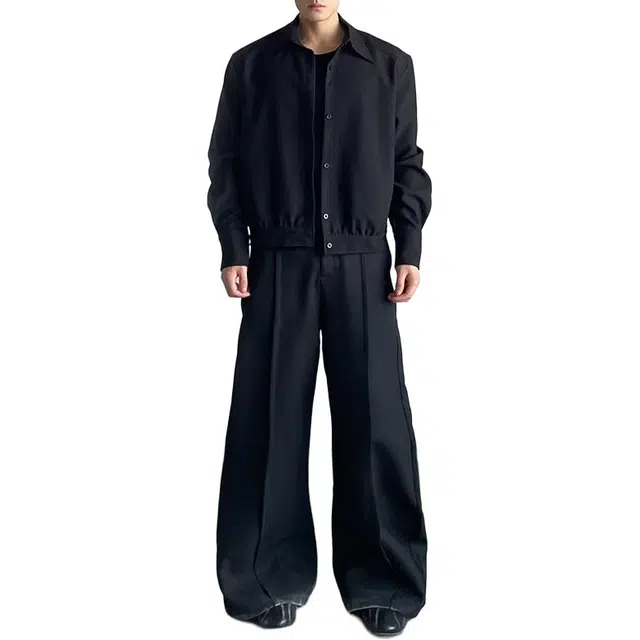 拓菲 设计感韩版时尚衬衣男秋季痞帅宽松通勤休闲翻领正肩长袖外套衬衫 男女同款