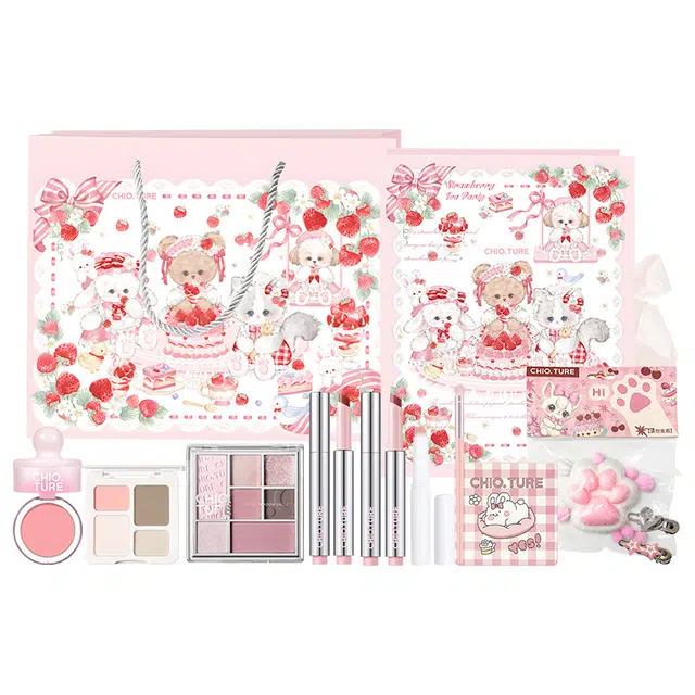 稚优泉 草莓甜心彩妆套装 易上色自然素颜镜面修饰轮廓