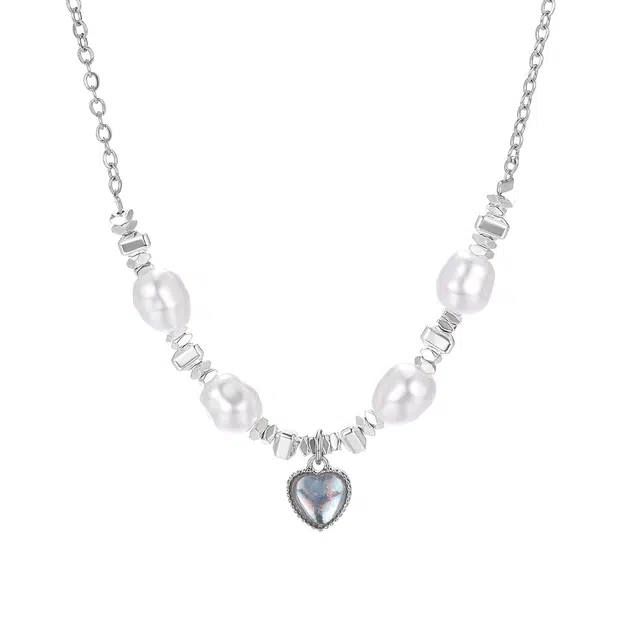 珂里 爱意连珠锁骨链碎银几两点缀爱心甜美清新简约气质轻奢高级感温柔风颈链 合金 项链 女款