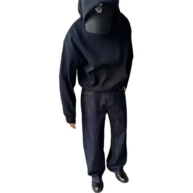 如续 美式复古风原色简约基础款直筒长裤宽松阔腿休闲拖地垂感牛仔裤 男女同款