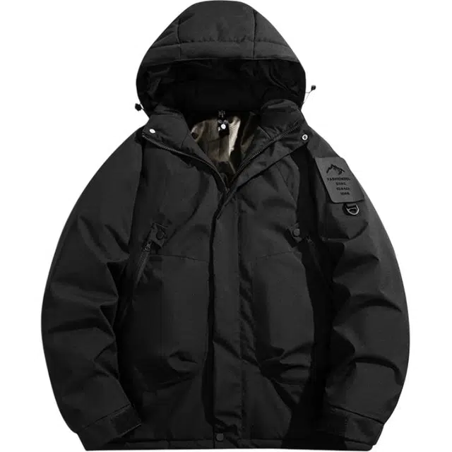 海尔斯 纯色简约百搭潮流棉服 男款