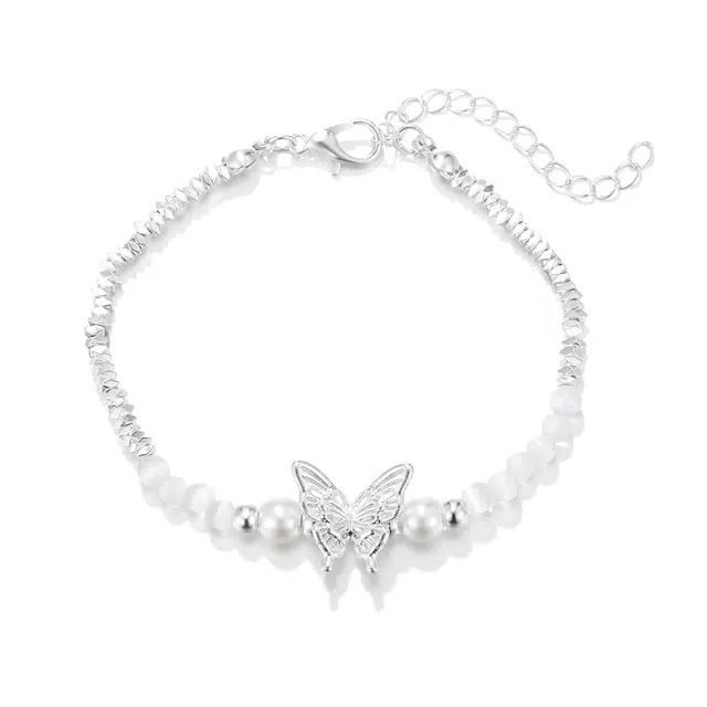 珂里 蝴蝶碎银手饰碎银几两闪耀温柔气质轻奢精致小众设计感百搭饰品#好运 环保合金 手链 女款