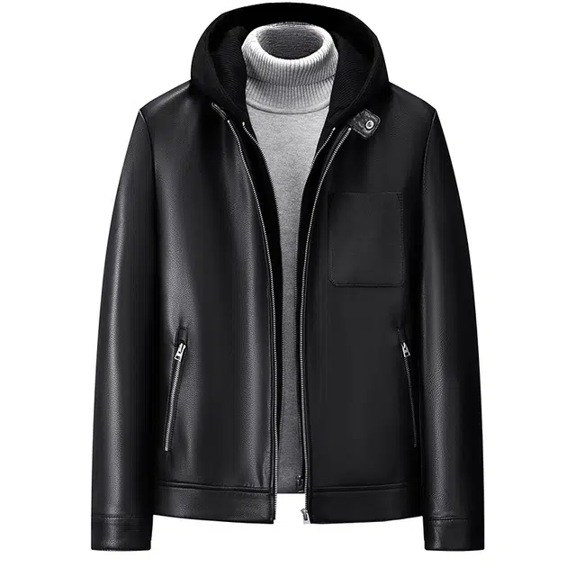 袋鼠 都市轻奢精选羊皮真皮合两件连帽简约休闲质感挺阔垂感百搭轻商务换季保暖时尚皮衣 男女同款