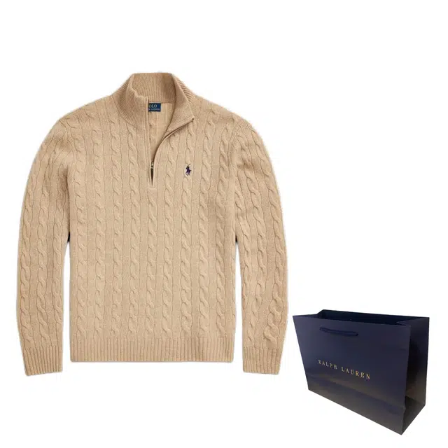 Polo Ralph Lauren FW24 Cable Knit Sweater Camel