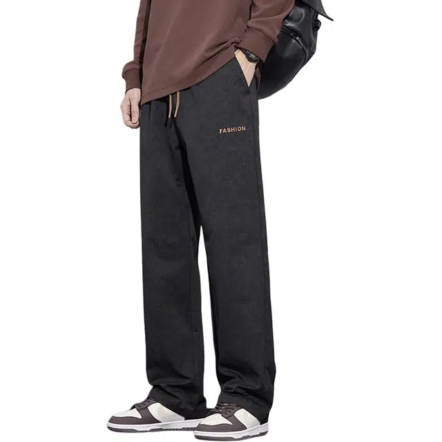 协协乐 高街风迷彩时尚字母美式复古春秋季潮牌宽松阔腿垂坠感青少年弹力抽绳痞帅百搭运动长裤休闲裤 男款