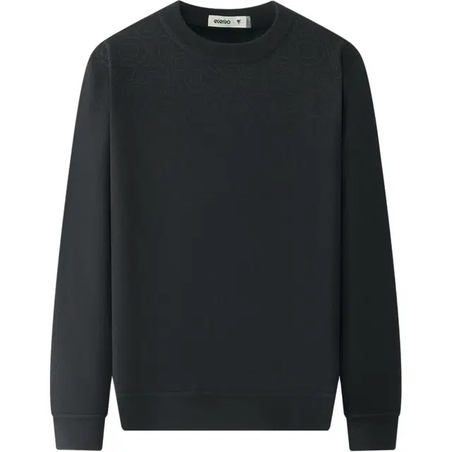 爱登堡 绵羊毛桑蚕丝混纺渐变字母暗纹舒适耐穿不变形百搭保暖通勤圆领套头针织衫 男款