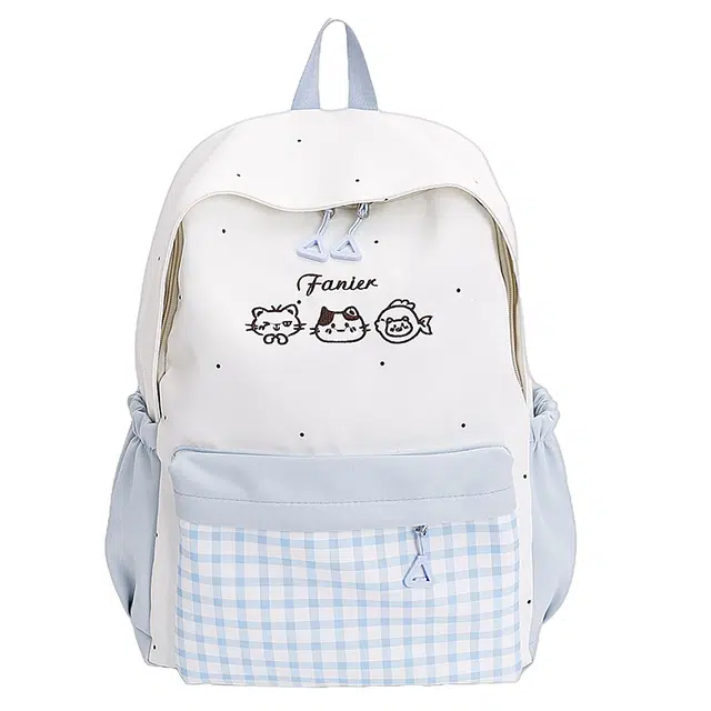 南潇湘 时尚撞色通勤百搭大容量实用背包初高中大学生学院风男女同款书包 尼龙 双肩包 常规 女款 蓝色/黄色/粉色/黑色/绿色