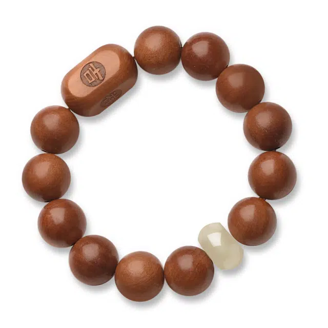 一世倾 转运串珠新中式国潮风复古文艺转运平安喜乐多财多福单圈简约文玩盘玩佛珠念珠转运好运 桃木 木作手串 男女同款情侣款