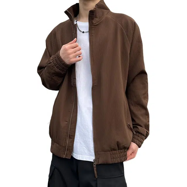 黑马漫画 潮牌美式立领复古夹克 男女同款