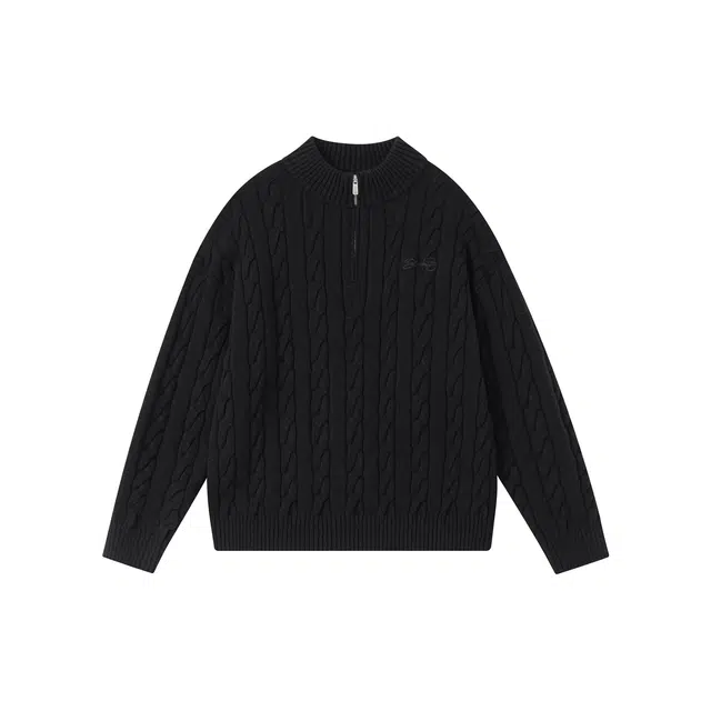 FORNINES Half-Zip Knit Sweater