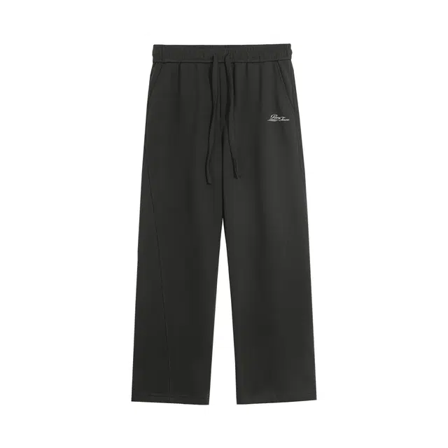 黑恐龙 美式高街潮流字母印花立体纯色中腰系带简约直筒垂感时尚百搭舒适宽松户外运动无性别主义日常通勤长裤休闲裤 男女同款