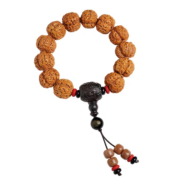 茂琼 招财进宝万事顺遂好运连连新中式国潮复古风转运四瓣精品原籽文玩手持盘玩佛珠高级感文玩念珠禅意 金刚菩提 手串 男款