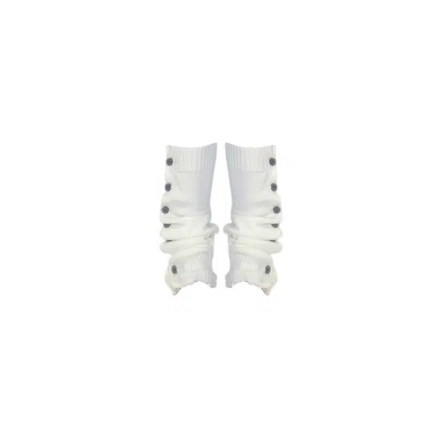 水中花 纽扣针织堆堆袜保暖袜日系原宿腿袜辣妹萝莉透气百搭韩系中筒袜 女款