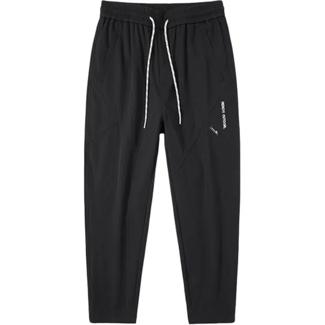 希越 户外春秋季宽松紧腰直筒阔腿复古时尚拼接潮牌刺绣休闲裤 男款