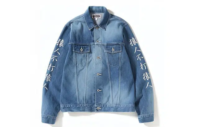 A BATHING APE Bape BAPE SHARK DENIM JACKET blue