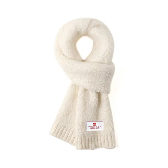 宫里的世界 韩版针织毛线秋冬季百搭保暖#好运 尼龙 绒线围巾 男女同款情侣款