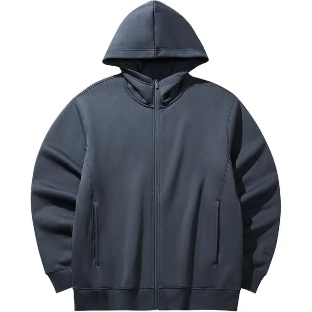 超级安踏 加绒连帽拉链宽松舒适百搭休闲卫衣 男款