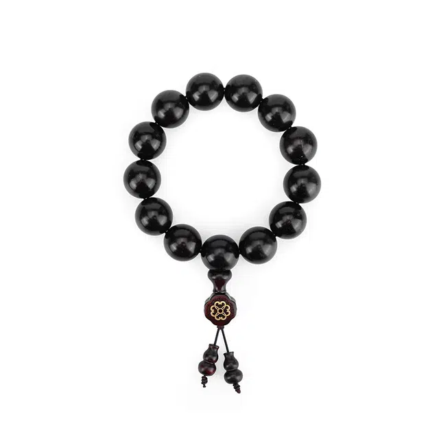 天纵 福运连绵 一叶暴富  新中式国潮复古高级感 财运亨通 高端红木文玩佛珠转运珠 解优好运平安念珠 紫檀属 手串 男款