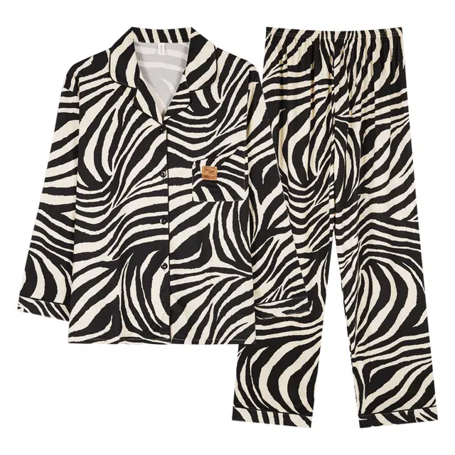 莫代尔 春秋季宽松显瘦个性舒适柔软亲肤细腻时尚百搭长袖长裤家居服可外穿睡衣套装 女款