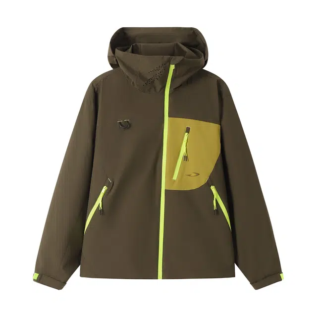 江南先生 山系户外斜门襟撞色立体绣花三防衣秋徒步登山休闲宽松外套夹克 男女同款