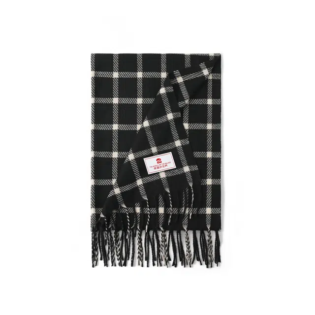 宫里的世界 复古格纹温暖舒适必备 聚酯纤维 绒线围巾 男女同款情侣款