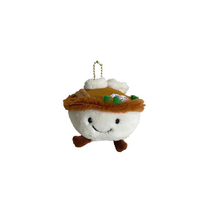 心水好物 创意仿真鸡蛋面玩偶日系一碗拉面公仔包包 毛绒 挂件 男女同款情侣款