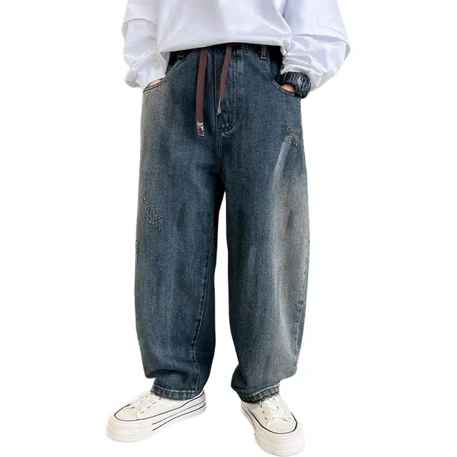 黑恐龙牛仔裤 春装中大童春季 青少年