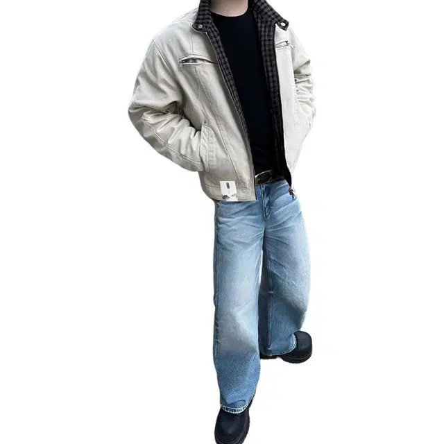 【机能风拉链飞行机车外套】布客行 纯色防风保暖日常通勤提升腰线设计格纹内衬增添层次美式复古硬汉碰撞未来主义风格夹克 男女同款