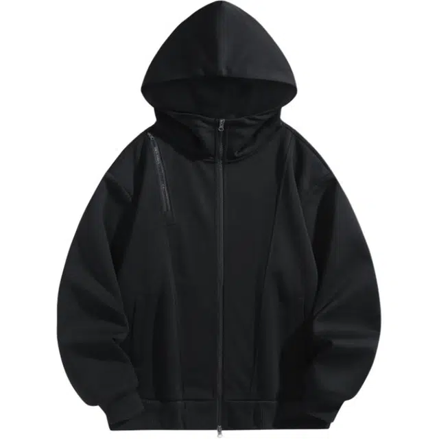 海尔斯 百搭潮流纯色连帽落肩宽松长袖卫衣 男女同款