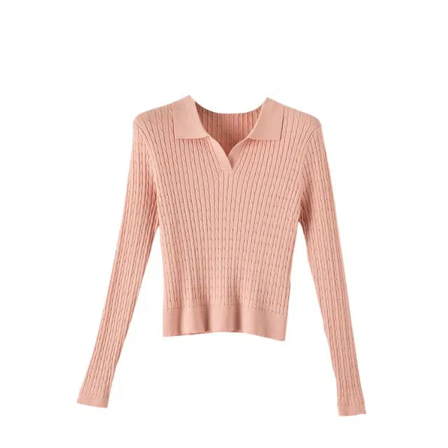 晚白 莱赛尔面料有弹力修身版型吸湿性强针织衫 女款