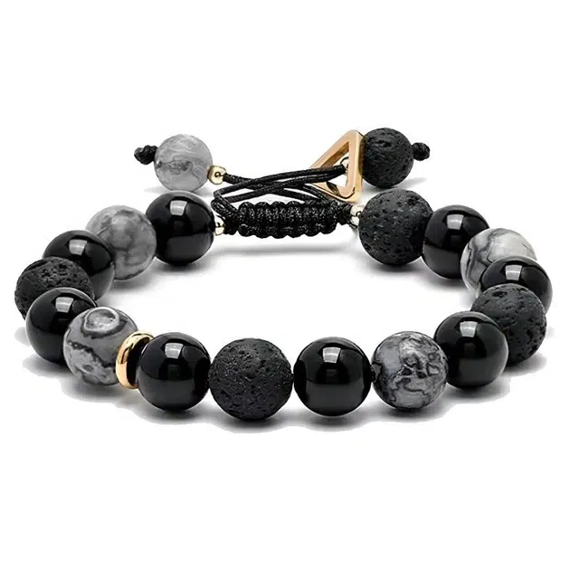 余笙情 几何元素 新中式国潮复古风小众设计高级感民族风藏式 嘻哈转运珠#好运 织物 手绳 男女同款情侣款