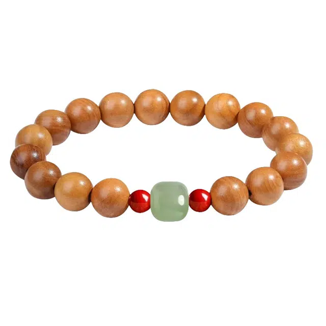 琛宬 诸事顺利新中式国潮好运莲莲可盘玩文玩小众设计高级感百搭转运平安复古高级感#好运 桃木 手串 男女同款情侣款