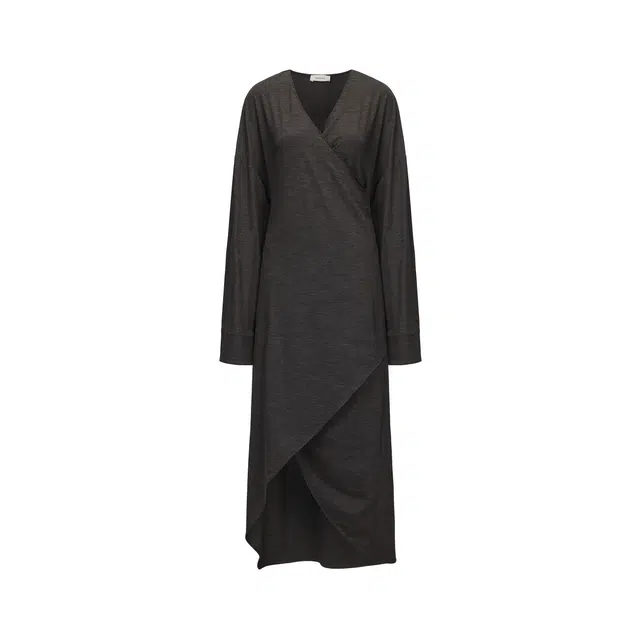 RUOHAN DARK CLOUD AVA WRAP DRESS AW25 V