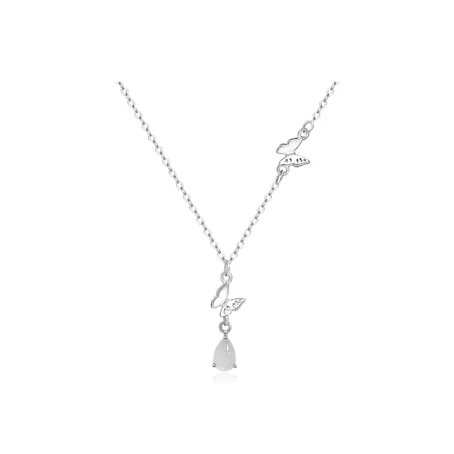 恋爱 招桃花 水贝 蝶光梦幻 银灵蝶蝴蝶 轻奢浪漫九紫离火灵动精致 礼盒装#好运天然 玉髓 项链 女款