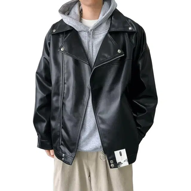 【复古痞帅风斜拉链机车外套】布客行 基础简约工装防风防水美拉德色系狂野硬朗不羁摇滚赛博朋克叛逆霸气个性有筋骨感夹克 男女同款