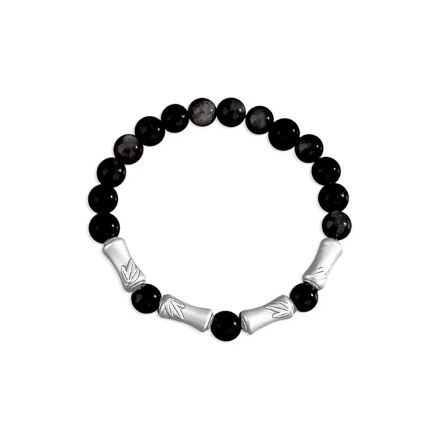 【纯银999 | 节节高升】 凤祥囍事 老凤祥 优雅浪漫温柔小众设计简约学生日常轻奢高级感经典百搭上岸浪漫约会 黑曜石 手串 男女同款情侣款