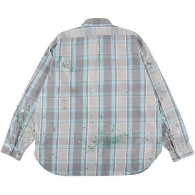 bowwow FW25 PAINTER'S PAINT STAINED FLANNEL SHIRT