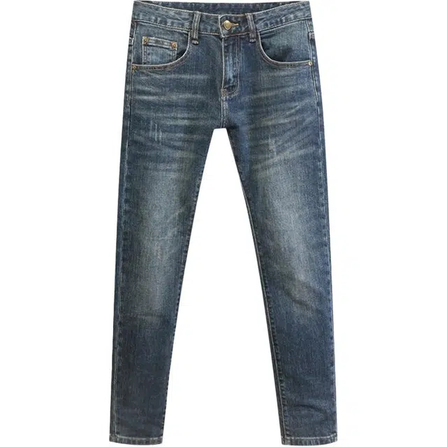 吉肯蒂 秋冬男士修身复古弹力休闲长裤子潮流百搭牛仔裤 男款