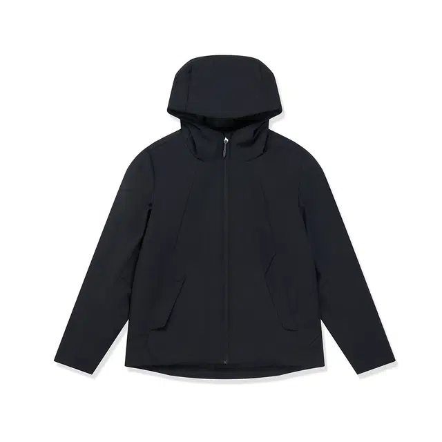 鸿星尔克 综训系列 三防纯色简约解构时尚通勤出游舒适百搭侧边口袋连帽羽绒服 女款 正黑