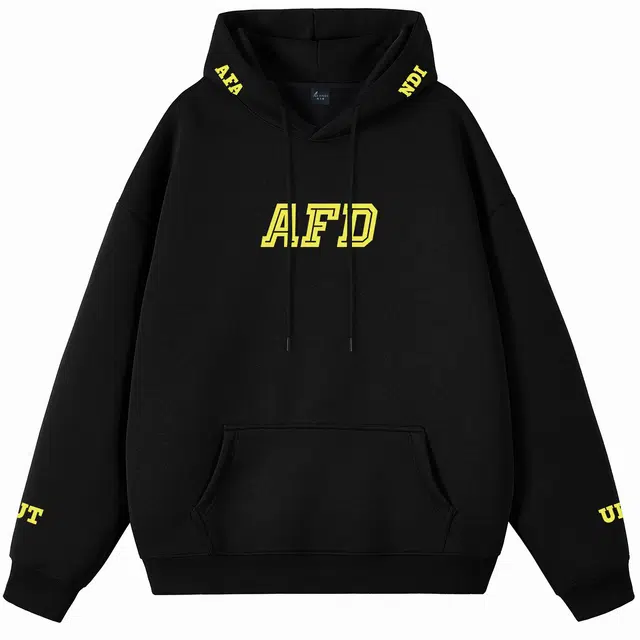 阿凡迪 【重磅华棉】美式高街简约字母基础款创意撞色印花校园百搭多巴胺色系潮流个性穿搭日常通勤国潮无性别宽松纯色连帽卫衣 男女同款