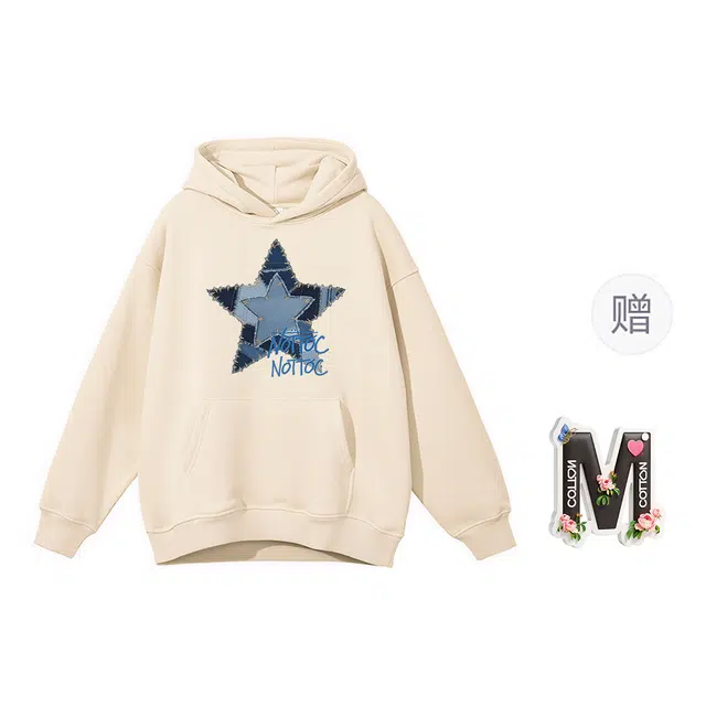 棉购 连帽印花美式休闲时尚重磅宽松长袖卫衣 女款